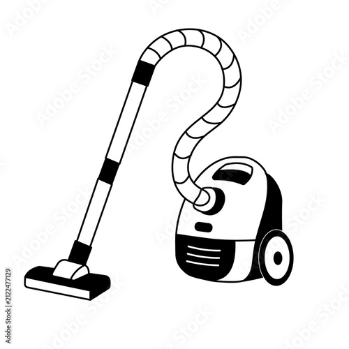 Vector illustration of a vacuum cleaner icon for a home cleaning service design.