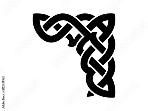 Celtic Knot Corner Border Element Silhouette Design