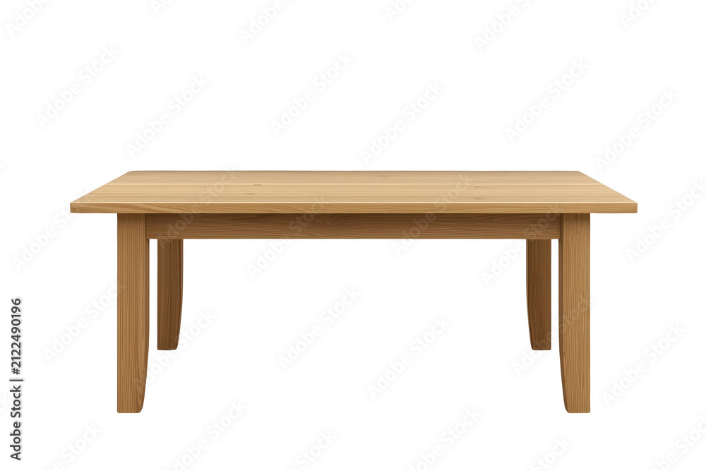 Fototapeta premium Simple rectangular light wood table with four legs