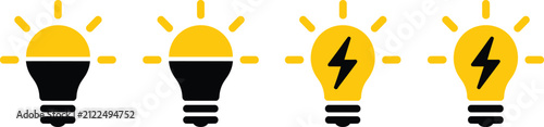 Light Bulb Idea and Energy Icon Set Collection