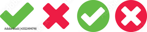 Check Mark and Cross Validation Icon Set Collection