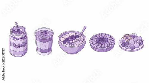 Healthy Berry Desserts and Breakfast Foods Collection