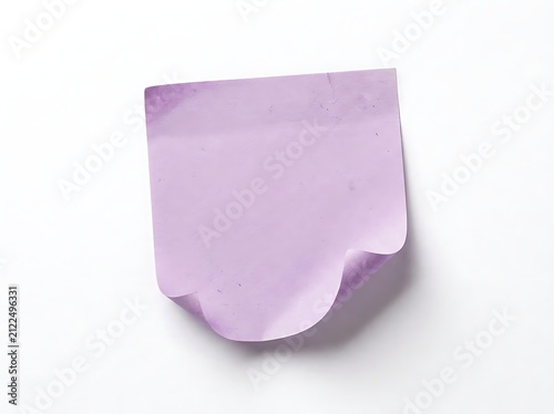 Blank purple sticky note isolated on white background