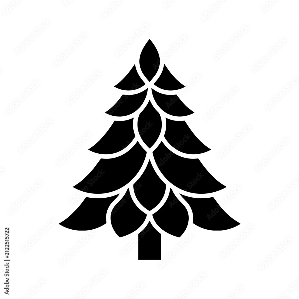 Obraz premium Stylized Christmas tree flat design vector illustration