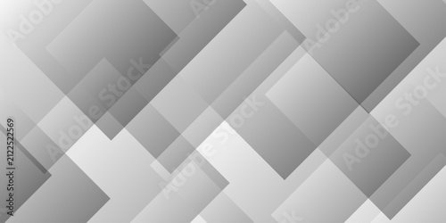 Abstract white and gray background with diamond and triangle shapes layered in modern abstract pattern. Light neutral background with arrows and copy space.