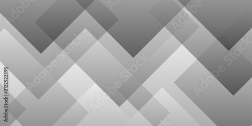 Abstract white and gray background with diamond and triangle shapes layered in modern abstract pattern. Light neutral background with arrows and copy space.
