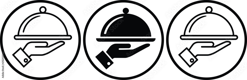 Fototapeta premium Chef hat and whisk icon set for cooking and baking
