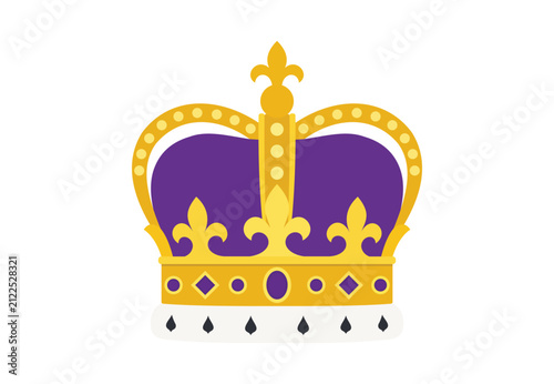 Принти на полотні Purple and Gold Royal King Crown Flat Icon