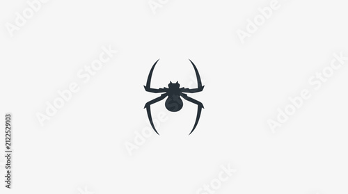 Black spider silhouette icon with sleek lines
