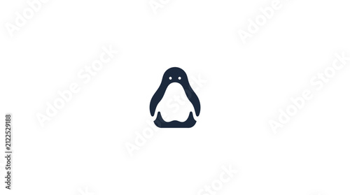 Minimalist black penguin silhouette logo icon