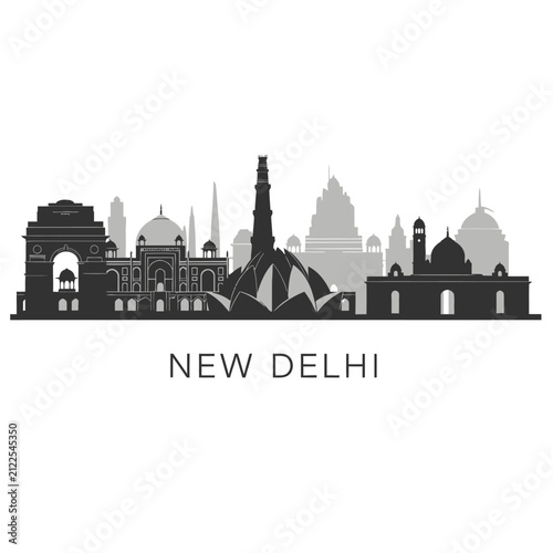New Delhi Skyline Silhouette: Iconic Indian Architecture