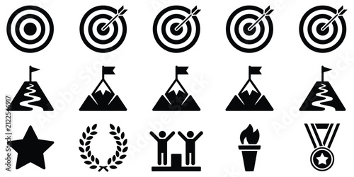 Corporate productivity icon, solid vector symbols featuring time management, workflow, efficiency, deadline, dashboard, and project strategy concepts.