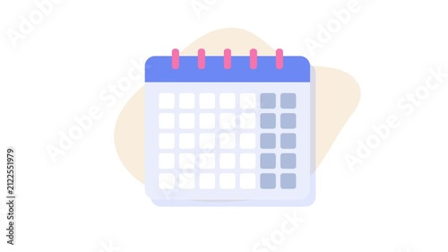 Calendar Schedule and Appointment Booking Application 2D Vector Loop