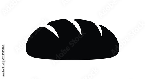 Loaf Of Bread Silhouette Against A White Background Silhouette grain