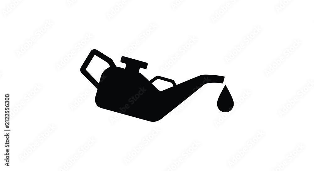 Naklejka premium Oilcan Silhouette Against A White Background A Black Shape Illustration