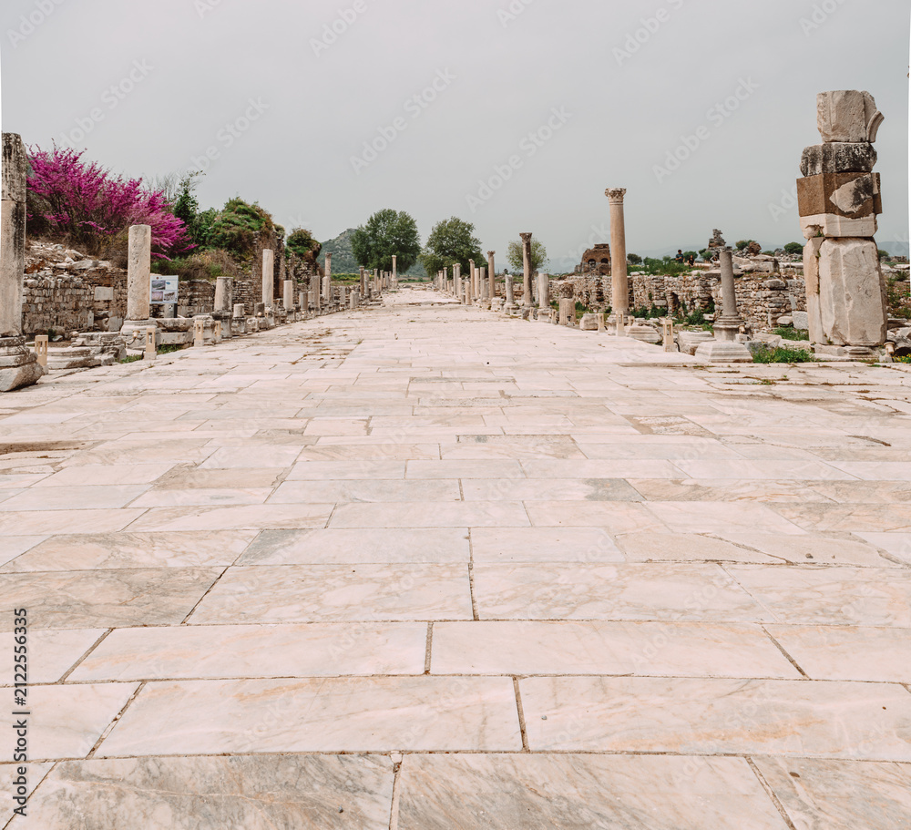 Harbour Road Ephesus ancient Roman ruins Turkey