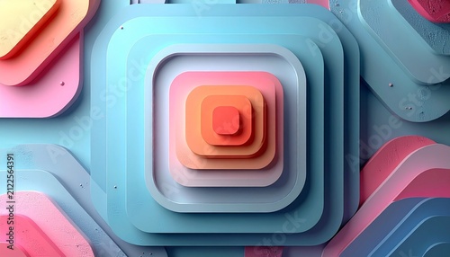Abstract social media background with layered rounded squares. Modern gradient design for digital marketing and branding visuals.