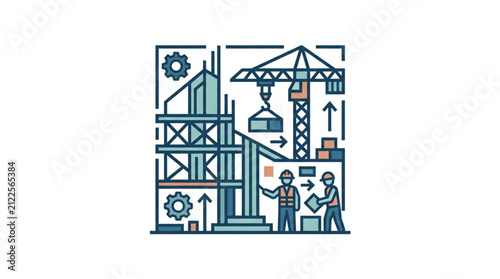 Obraz na plátne Industrial Manufacturing Worksite Scene.