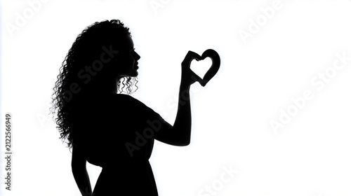 Silhouette of woman holding heart shape