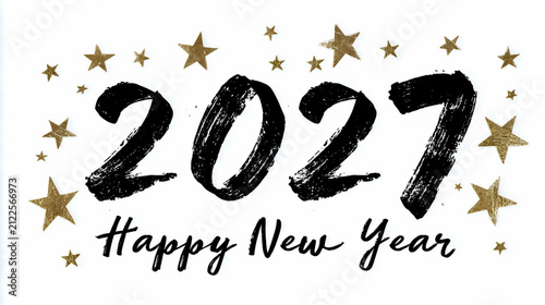 The text 2027 is written in black brush strokes