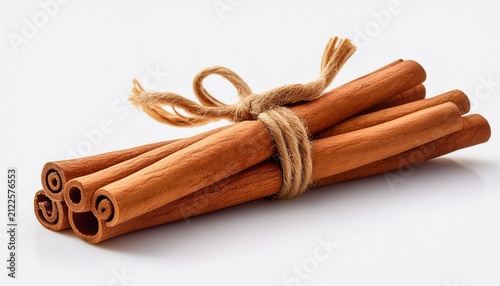cinnamon stick bundle isolated on white background