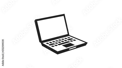 Minimalist Laptop Silhouette Design.