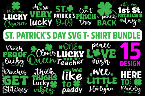 St. patrick's day typography t-shirt bundle