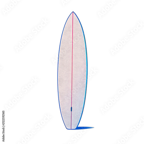Minimalist illustrated surfboard on black background