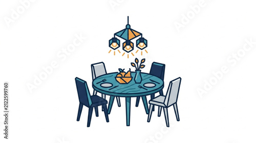 Modern dining room setup with stylish tableware.