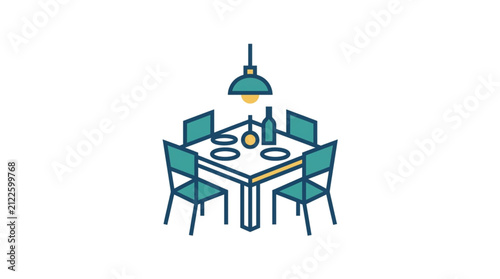 Modern Dining Setup with Minimalist Chairs.