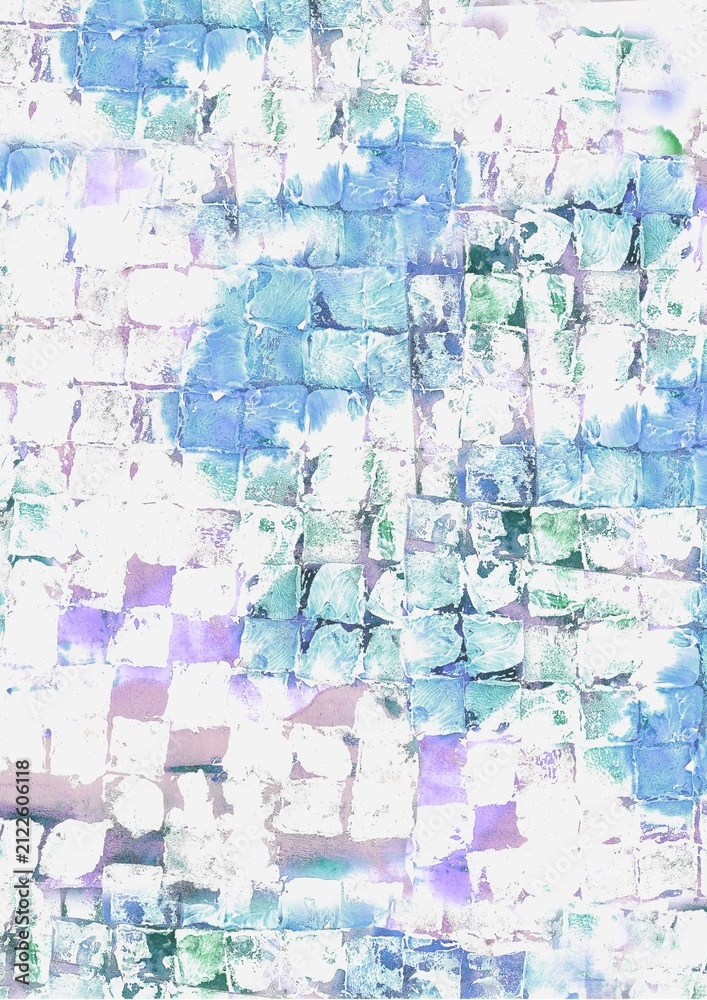 Naklejka premium Hand Painted Mosaic Watercolor Background Texture Set
