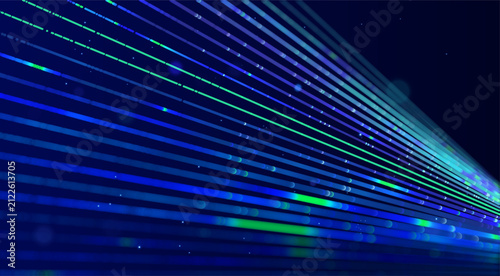 Abstract artificial intelligence background luminous data streams and network connections. Ideal for AI research, automation, SaaS and technology presentations of AI infrastructure, cloud computing