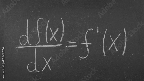 Obraz na płótnie Mathematical formula for the first derivative of a function on the blackboard