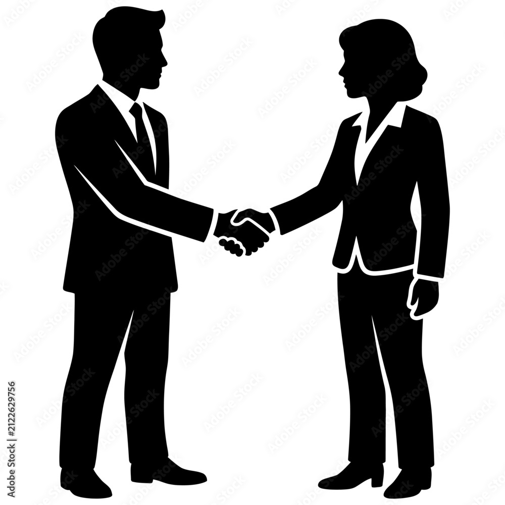 Fototapeta premium business people shaking hands in a deal illustration of partnership and agreement