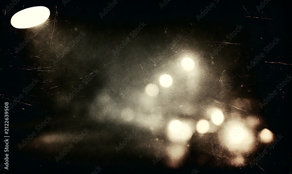 Obraz premium Old film texture with scratches, noise and light leaks. Realistic transparent overlay film texture in black-white, dust and grain. Distressed retro movie or photo negative effect of cinema nostalgia