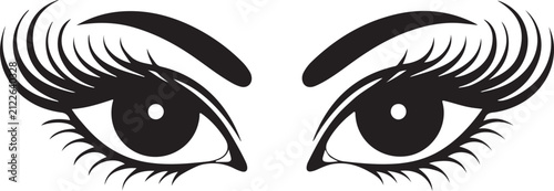 Black and White Winged Woman Mask Vector Illustration with Elegant Face Silhouette Fashion Beauty Icon and Decorative Logo Design