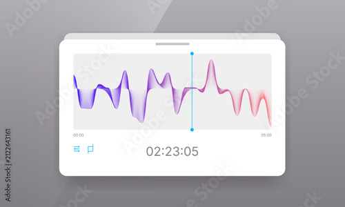 Audio recorder wave widget user interface design template