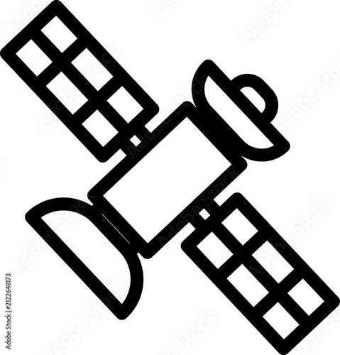 space communication satellite clipart vector outline