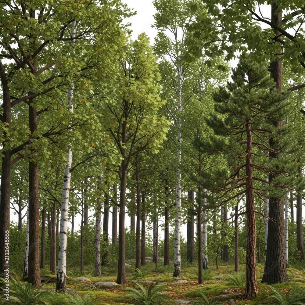 Fototapeta premium A serene bamboo grove under the soft glow of sunlight
