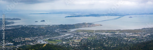 View of the Bay Area and surrounding landscape from Mount Tamalpais, California, USA