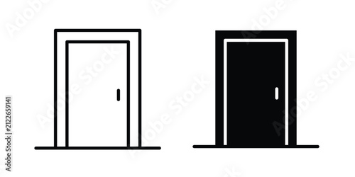 Entrance door icon editable pictograms kit
