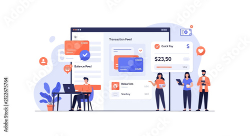 Digital wallet interface showing transaction feeds and card balance management.
