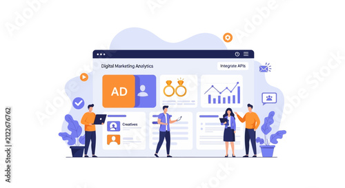 Dashboard analyzing advertising ROI and audience demographics.