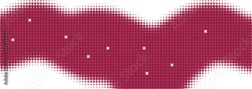 Abstract red halftone wave shape