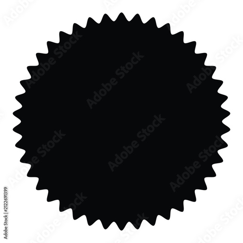 Modern scalloped round badge shape - Premium round seal shape with smooth scalloped edges, suitable for packaging design, promotional materials, logos, labels, and business identity projects