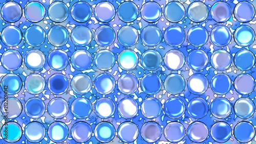 Abstract Aqua Water Droplets and Fluid Grid Background