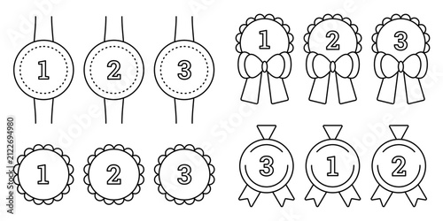 Принти на полотні Black line medal set