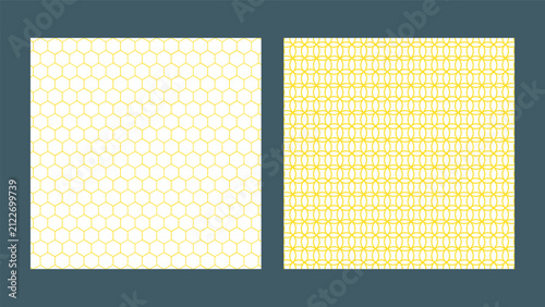 Yellow Geometric Circular Intersecting Seamless Pattern Vector
