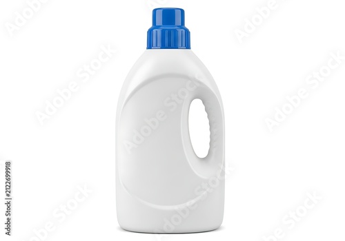 Empty detergent bottle with blue cap