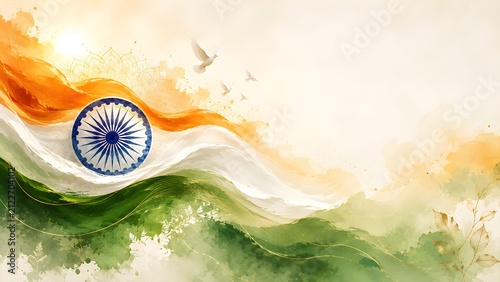 Happy Indian Independence Day and Republic Day celebration featuring the national tricolour flag, Ashoka Chakra, patriotic spirit, freedom, democracy, unity, heritage, pride, and cultural traditions.